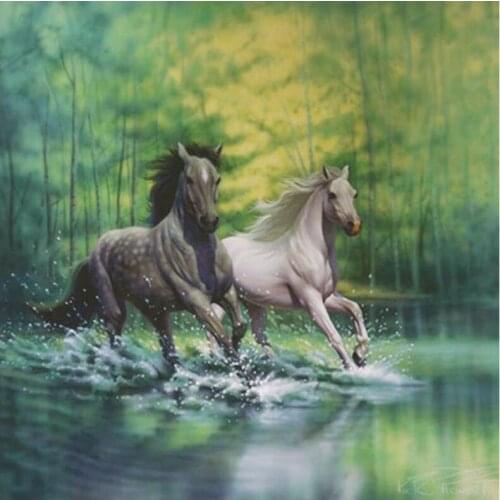 Animal diamond painting running horse embroidery mosaic sticker diamond dotz rhinestone picture puzzle toy drawing wall decor