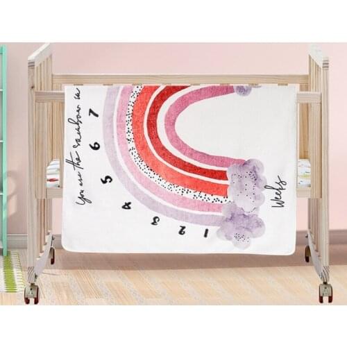 1Set Baby Monthly Record Growth Milestone Blanket Newborn Photography Props Gift