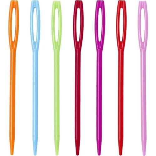 1000PCS 7CM Colorful Plastic Needles Tapestry Binca Sewing Yarn Needle Plastic Needles for Kids Sewing Tools