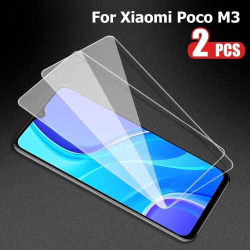 2PCS For Xiaomi Poco M3 X3 NFC Glass Full Screen Protector On for Xiaomi Poco X3 X2 Poco phone F1 C3 Protective Tempered Film
