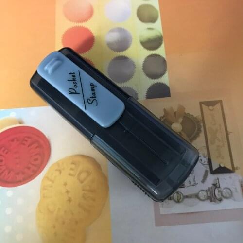 5Pcs Rectangle 38x14MM Mix Color Pocket Stamp Holder plus Rubber Pad for Photosensitive Portrait Flash Stamp Machine