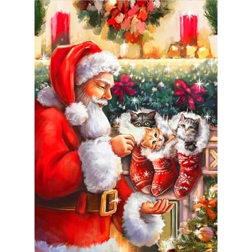 5d Diy Diamond Painting Cross Stitch Diamond Embroidery Christmas Picture Wall Stickers with Diamond Mosaic
