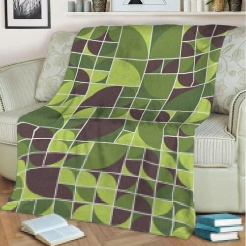 Abstract Geometric Pattern 3D Printed Velvet Plush Throw Fleece Blanket Bedspread Sherpa Blanket Home Decora