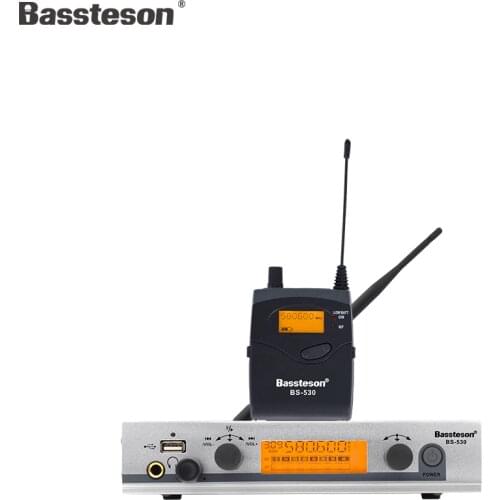 Bassteson BS-530 Professional In Ear UHF Wireless Stage Monitor System with One Bodypack Transmitter for Stage Performance