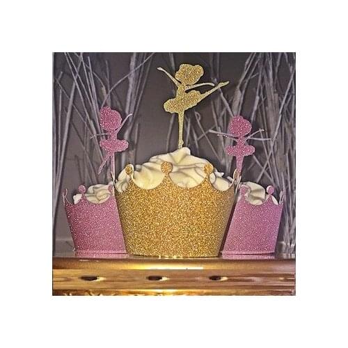 Glitter Ballerina Cupcake Toppers Bachelorette wedding bridal Shower birthday tea party treat food picks decoration