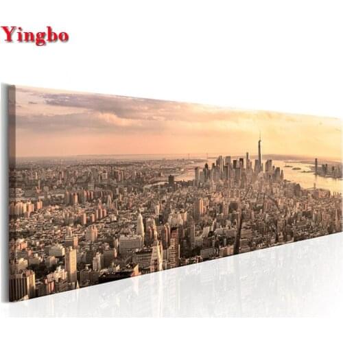 Large DIY Diamond Painting Modern City Building Scenery Cross Stitch Kit Full Square round Rhinestone Embroidery Beaded Mosaic