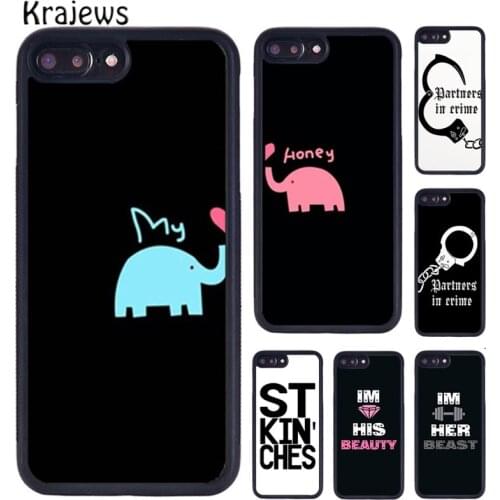 Krajews Lovers BFF Couple Best Friends Matching Phone Case For iPhone 5 6 6s 7 8 plus 11 12 Pro X XR XS Max Samsung S7 S8 S9 S10