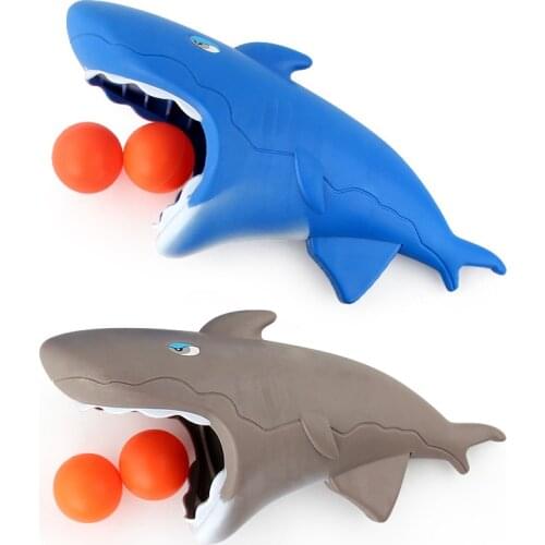 Children Toys Double Butt Catapult Ball Cartoon Shark Catcher Launcher Toy Ball Walking Training Parent-child Outdoor