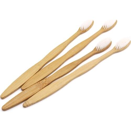 DR.PERFECT 50 Piece/lot Curved Style Bamboo toothbrush soft Eco friendly Wooden Toothbrush Oral Care Soft White Bristle BPA Free