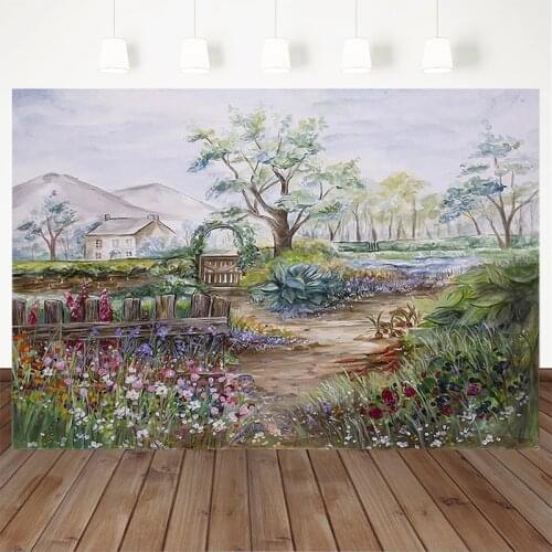 Ldyllic Scenery Photography Background Caiyuanzi Oil Painting Backdrop Newborn Photo Decoration Props Banner For Photo Studio
