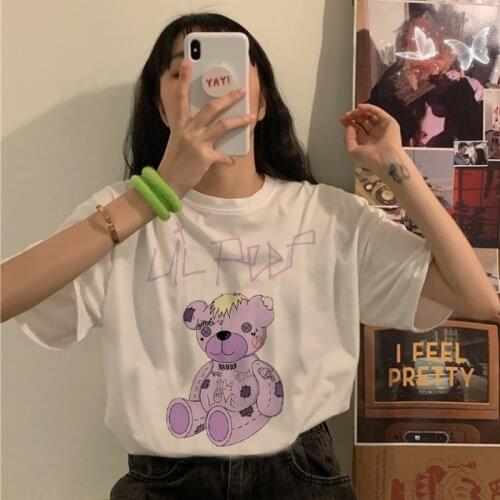 Woman tshirts Rapper Harajuku Summer Casual Graphic Hip Hop Lil Peep y2k T-shirt Fashion Aesthetic Cool Short Sleeve Top tees
