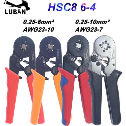 Tubular Terminal Crimping Tools HSC8 6-4A Pliers For 0.25-6mm2 23-10AWG Terminals High quality multitools hands pliers
