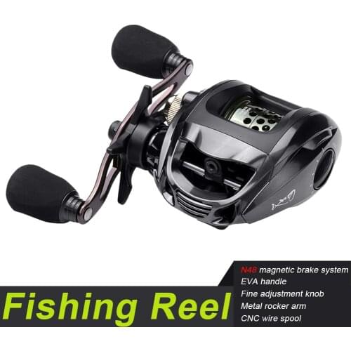 Baitcasting Reel 6.3:1 Gear Ratio Ultra Smooth 190g Ultralight 12+1BB Magnetic Brake EVA Handle Fishing Reel