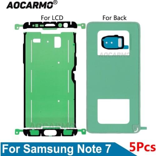 Aocarmo 5 Set Adhesive For Samsung Galaxy Note 7 LCD Screen Tape Back Cover Frame Camera Lens Waterproof Sticker Replacement