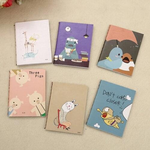 1pcs 20pages Mini Samll Kawaii Cartoon Notebook Vintage Retro Notepad Note Book Kids Korean Stationery School Notebooks Randomly