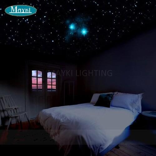 Maykit 5W Mini LED Fiber Optic Star Light Starry Ceiling Decoration Rotating Twinkling Color 12 Sqm Wedding Ceiling