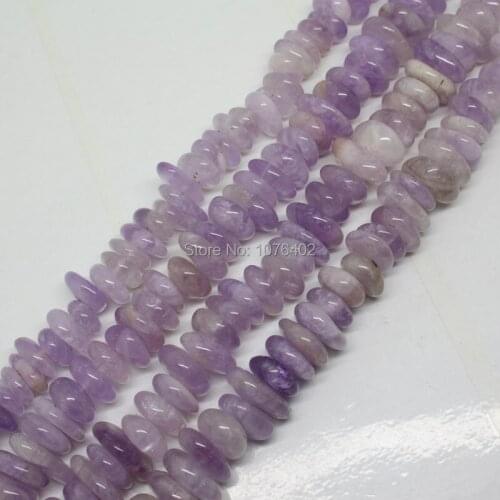 Mini. order is $7! 8~13mm Natural Amethysts Freeform Macadam Loose Beads 15