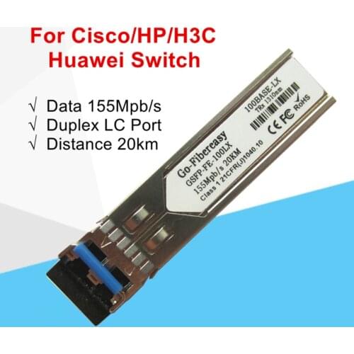 SFP Switch Module Single-mode Duplex 100Base-LX SMF 1310nm 20km LC connector SFP module Fiber Optic Equipment SFP Switch Module