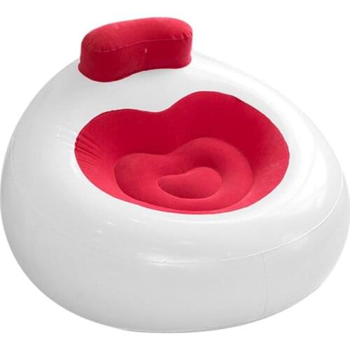 Inflatable Sofa Chair Comfortable Portable Flocking Round Ball Lounge Chair Camping Outdoor Seat Beach Party Air Chair