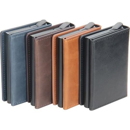 New With Magnetic Button Card Holder Male Ultra-Thin Card Holder Business Card Holder Holder Driver’s License short Wallet