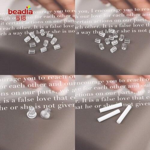 Whole Sale 100pcs/bag Plastic Octagonal Shape Anti-tie Silicone Earplugs for Jewelry Accessories 2018 New Arrival