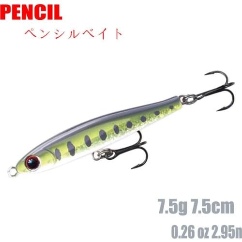 Sinking Pencil Fishing Lure 75mm 7.5g jigging swimbait Crankbait Wobbler pike trolling Artificial bait pesca carp Fishing Tackle