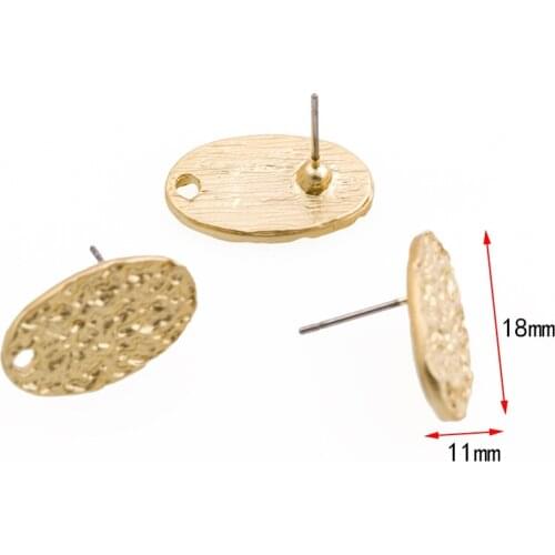 10pcs DIY Earrings Connectors Handmade Irrgular Stud Earring Settings Matt Gold Earrings Hook for Jewelry Making Accessories