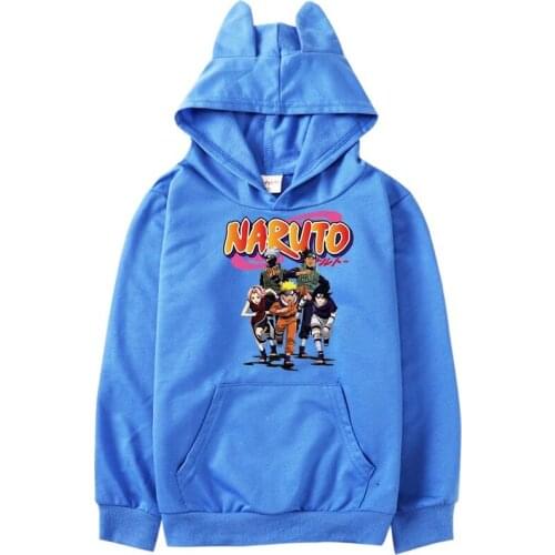 Girls Boys Cute Narutoo Printed Girl Hoodie Casual Long Sleeve Sweatshirt Pullover Ears Teenager Top Sweatershirt Hot Sale 2022