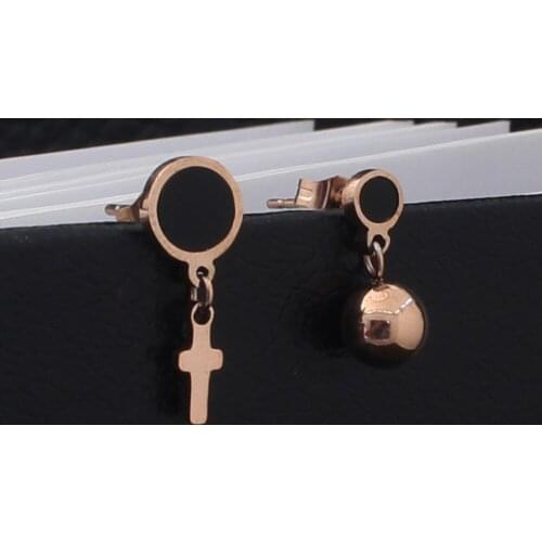 Drop Earrings Rose Gold Color Fashion Stainless Steel Jewelry Irregular Earrings For Women EKCZZAXBB