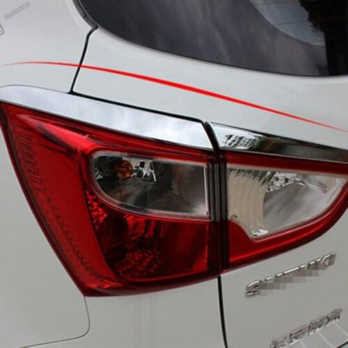 Lapetus Exterior Kit For Suzuki Sx4 s-cross 2014 - 2020 ABS Chrome Rear Tail Lights Lamps Eyebrow Stripe Cover Trim