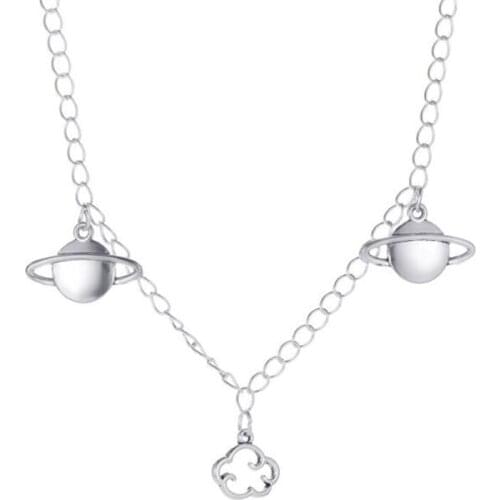 Unique Star Universe Necklace Planet Cloud Pendant Necklaces for Women Female Silver Color Clavicle Chains Trendy Jewelry Gifts