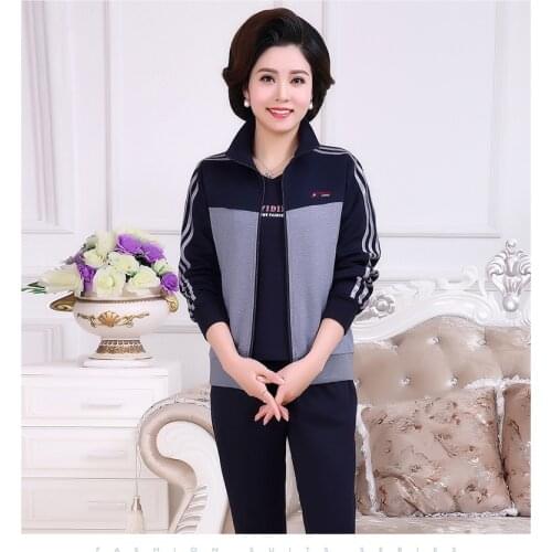 Cotton Women 3 Piece Set Autumn Winter Clothes 2021 Jacket Short Sleeve T-shirt Pants Jogging Suit Womens Sets