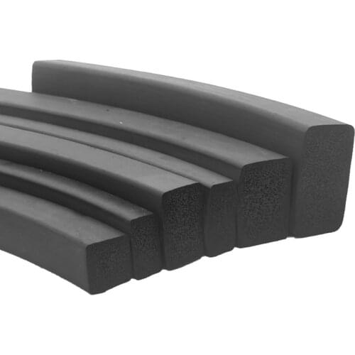 5meter all sizes EPDM foamed rubber square type Sealing Strip Sound proofing dustproof black Foamed rectangle seal strip