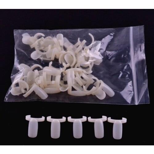 50 Pcs Nail Polish UV Gel Color Pops Display Natural Nail Art Ring Style Nail Tips Chart Full Nail