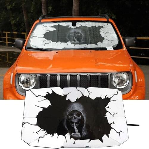 Car Parasol Foldable Windshield Halloween Sun Shade Umbrella UV Cover Sunshade Heat Insulation Front Window Interior Protection