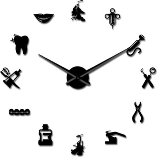 Frameless DIY Wall Clock 3D Wall Clock Stickers Wall Decoration, Adjustable Size, for Living Room Bedroom, Black, Gold, Silver