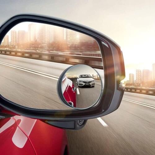 Frameless Waterproof HD Glass Convex Rear View Mirror 360 Degree Rotate Self-adhesive Door Wing Mirror for Car SUV Trucks