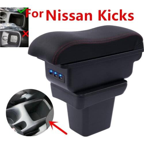 For Nissan Kicks armrest box For Nissan Kicks central content storage box interior car-styling decoration Accessories