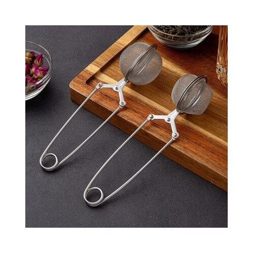 Tea leaf filter Reusable Tea Infuser Stainless Steel Handle Strainer Diffuser Ball Mesh Leak Proof Kitchen Accessories