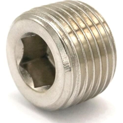 1/2" BSP Male 304 Stainless Steel Pipe Fitting Countersunk Plug Internal hex head socket