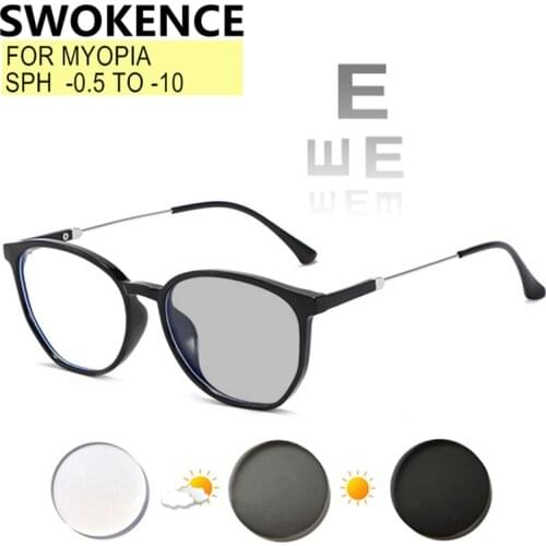 TR90 Frame Myopia Glasses Prescription -0.5 to -10 Women Men Astigmatism Photochromic Blue Light Blocking 1.56 1.61 1.67 F534