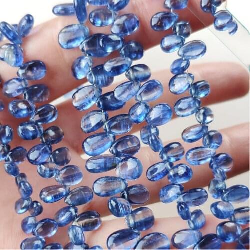 ICNWAY 10pieces kyanite Natural Gemstone 6.5x7.6mm Beads Waterdrop shape for Jewelry Making Necklace Earring Bracelet