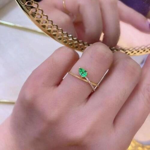 KJJEAXCMY fine jewelry 925 sterling silver inlaid natural emerald ring lovely girls ring support test hot selling