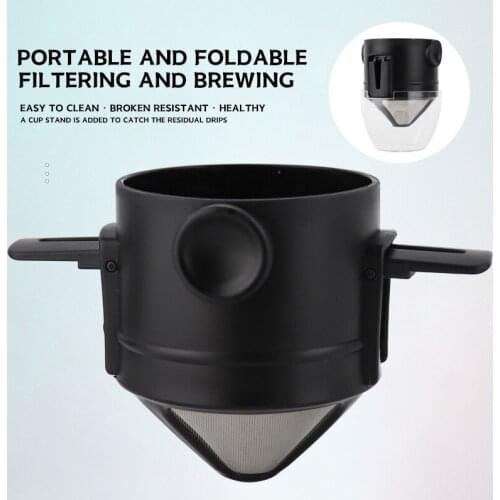 Coffee Filter with Cup Portable Drip Coffee Tea Holder Funnel Baskets Reusable Tea Infuser and Stand Coffee Dripper