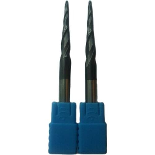 3PCS HRC55 Tungsten solid carbide Coated Tapered Ball Nose End Mills Taper And Cone Endmills