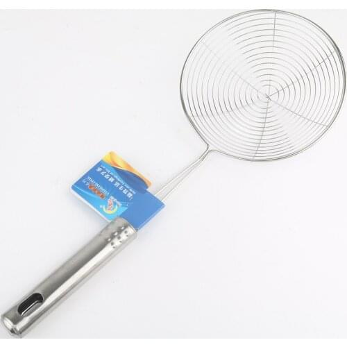 Kitchen Cooking Boiled Food Filter Skimmer Oval Fine Mesh Stainless Steel Food Pan Filter Ladle Kitchenware