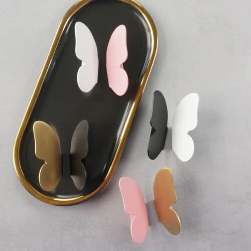 A Pair Brass Butterfly shape closet shoes door handle