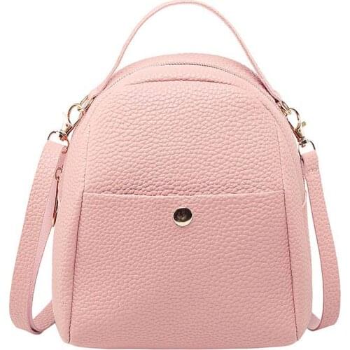 8PCS / LOT Small Women Backpack Fashion Solid Color Mini Shoulder Bag Female Back Pack for Ladies Girls Kids Bagpack Mochila