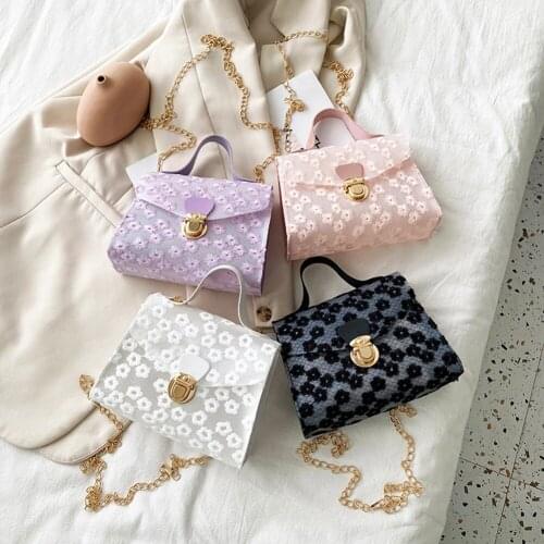 Fashion Womens Bag PU Leather Daisy Flower Pattern Crossbody Shoulder Bags for Women 2021 Casual Female bag Chain Handbags
