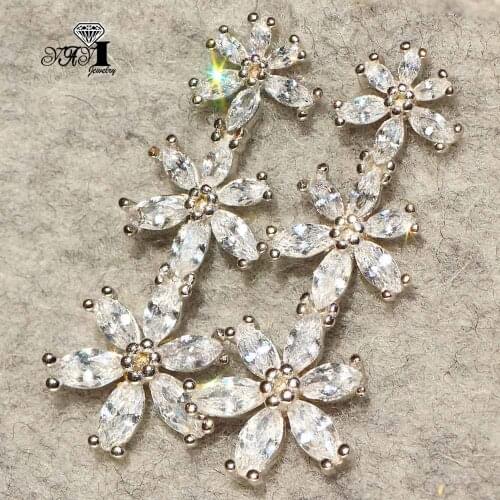 YaYI Fashion Princess Cut White Natural Cubic Zirconia Silver Color Wedding Party Lover Wear Ear Stud Precious Tassel Earrings